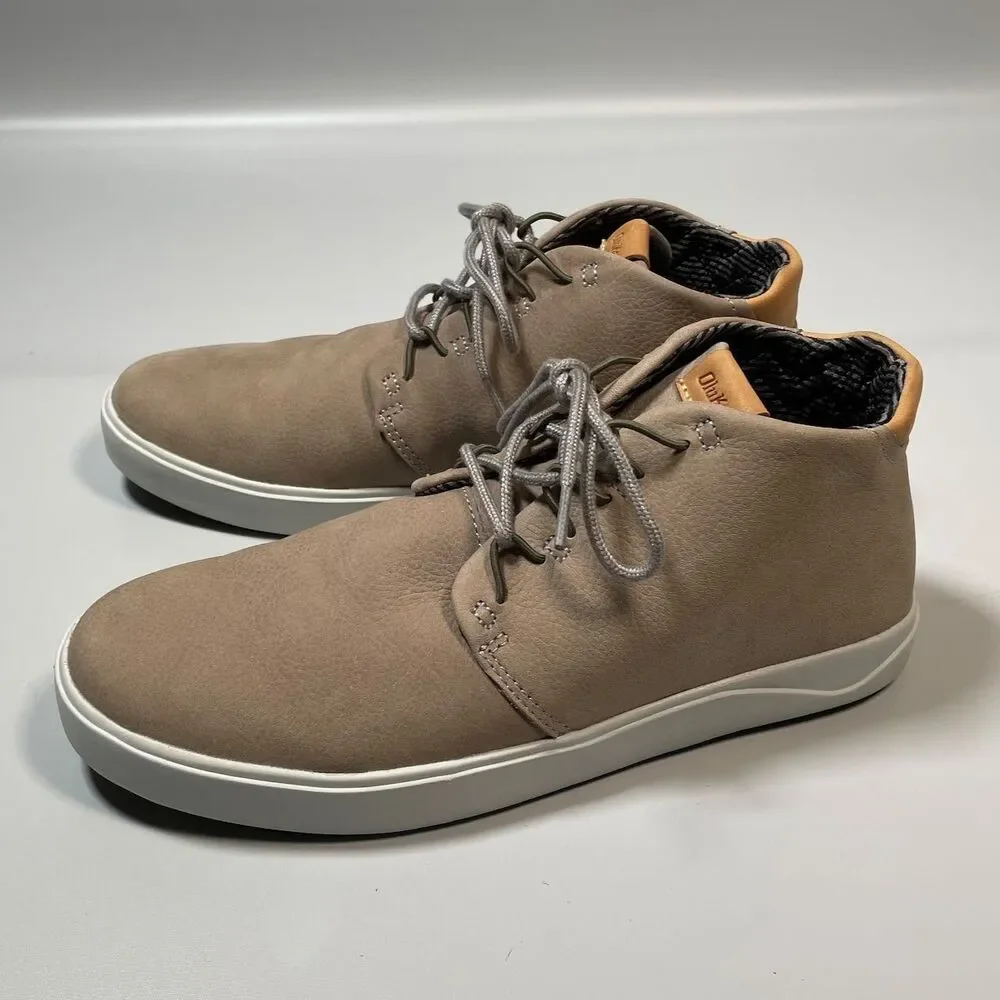 Olukai Nana Hele Wai‘apo Chukka Boots Beige Sneakers Sheep Fur Men’s Size 9